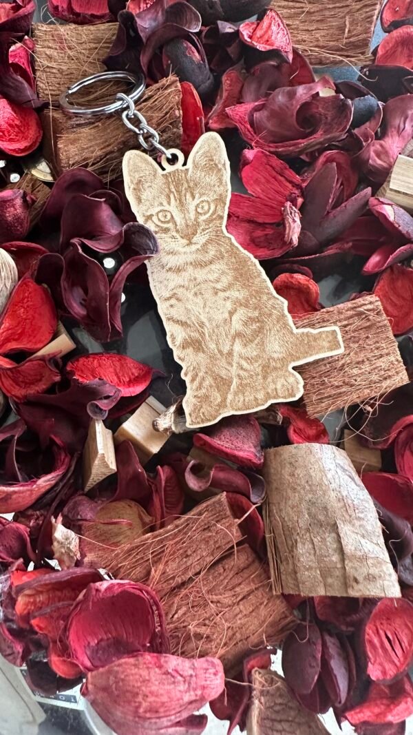 Προσωποποιημένο Ξύλινο Μπρελόκ με Χάραξη για το Κατοικίδιο