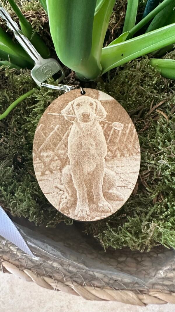 Προσωποποιημένο Ξύλινο Μπρελόκ με Χάραξη για το Κατοικίδιο