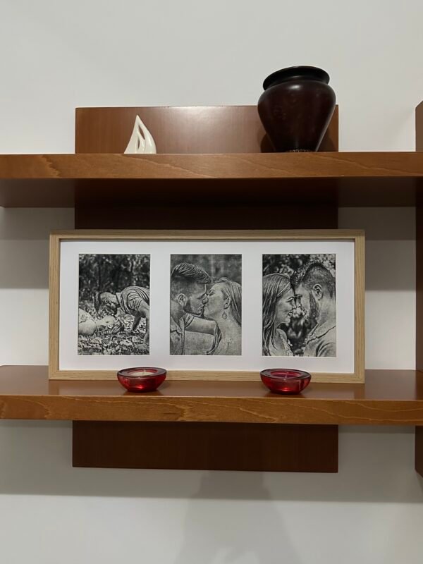 Προσωποποιημένο Καμβά 3 Φωτογραφιών με Χάραξη