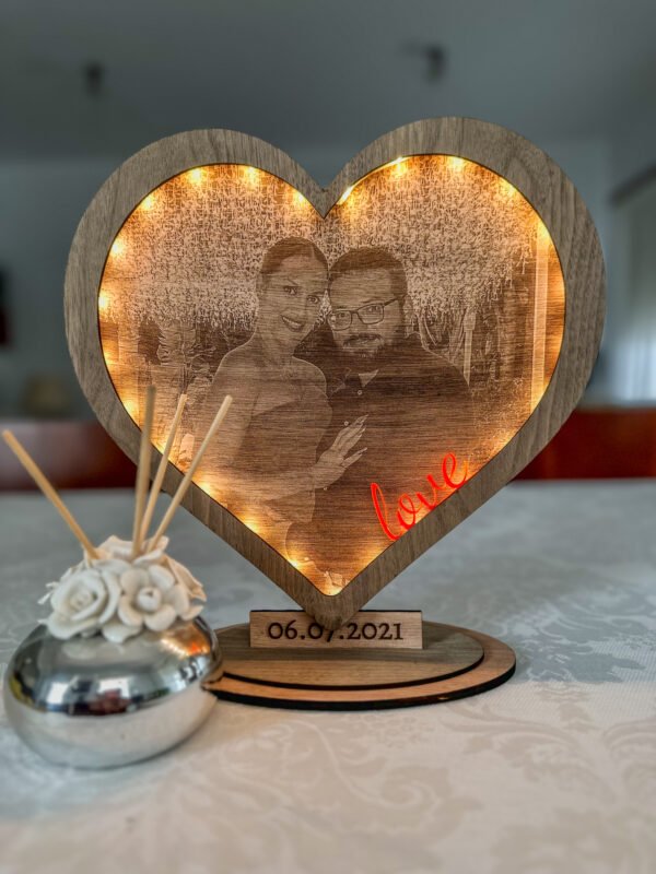 Προσωποποιημένο LED Φωτιστικό Καρδιά με Φωτογραφία