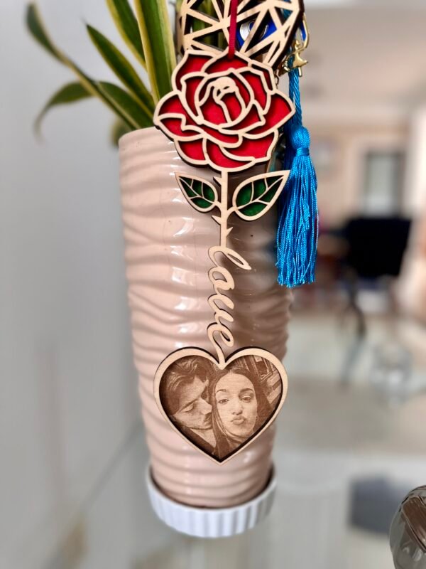 Προσωποποιημένο Ξύλινο Τριαντάφυλλο με Φωτογραφία