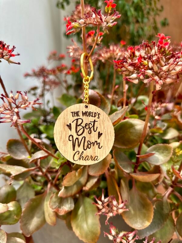 Προσωποποιημένο Ξύλινο Μπρελόκ για την Καλύτερη Μητέρα
