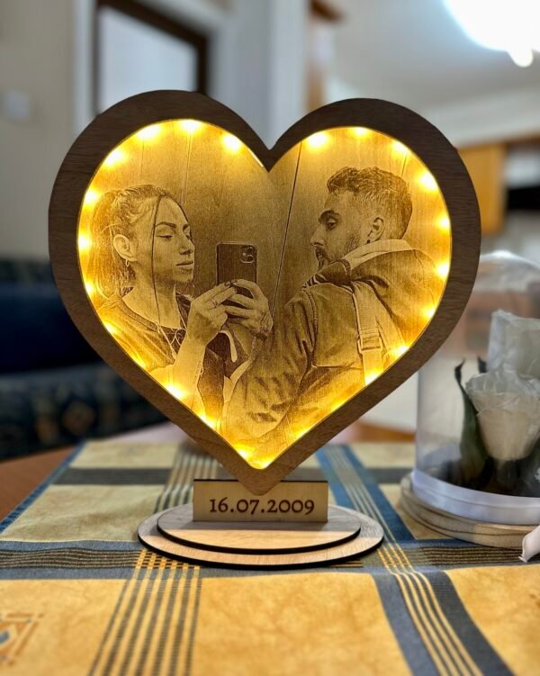 Personalized LED Heart Photo Lamp