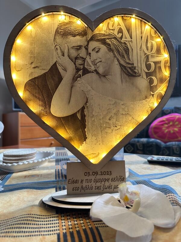 Προσωποποιημένο LED Φωτιστικό Καρδιά με Φωτογραφία