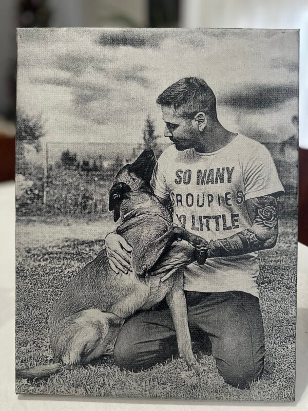 Προσωποποιημένο Καμβά με Χάραξη με Κατοικίδιο