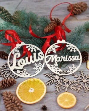 Προσωποποιημένες Ξύλινες Μπάλες Χριστουγέννων