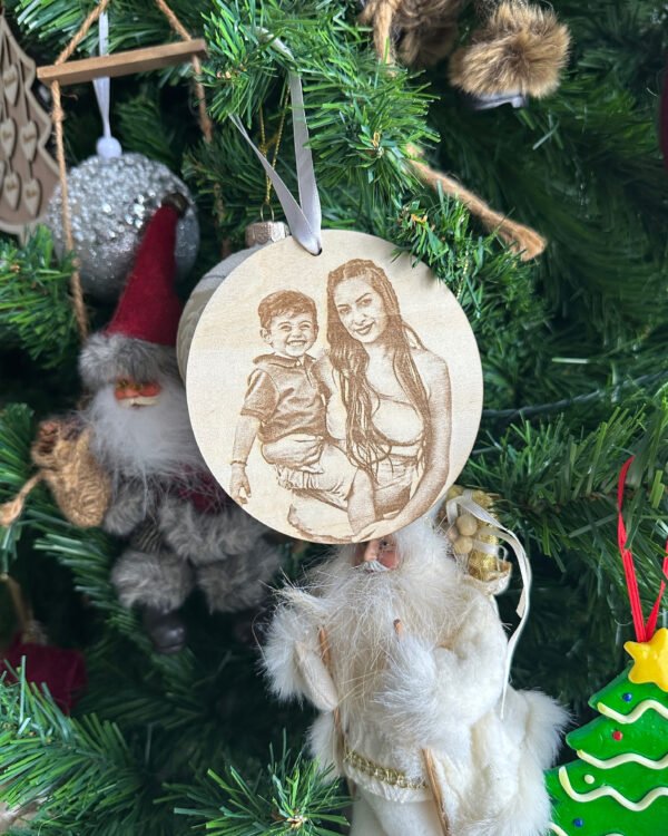 Προσωποποιημένο Ξύλινο Στολίδι με Φωτογραφία